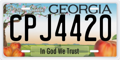 GA license plate CPJ4420