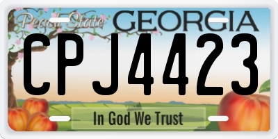 GA license plate CPJ4423