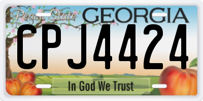GA license plate CPJ4424