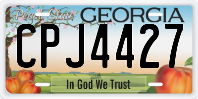 GA license plate CPJ4427