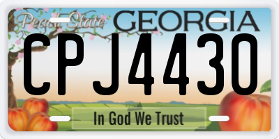 GA license plate CPJ4430