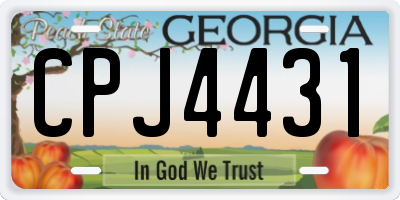 GA license plate CPJ4431