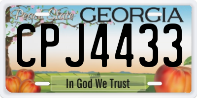 GA license plate CPJ4433