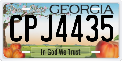 GA license plate CPJ4435