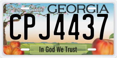 GA license plate CPJ4437