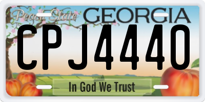 GA license plate CPJ4440