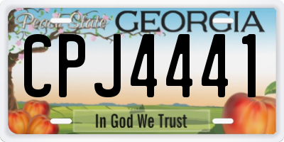 GA license plate CPJ4441