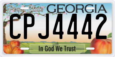 GA license plate CPJ4442