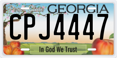 GA license plate CPJ4447