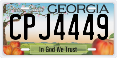 GA license plate CPJ4449