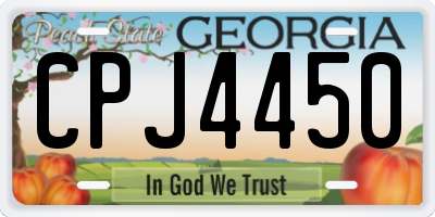 GA license plate CPJ4450