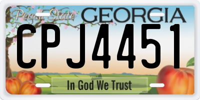 GA license plate CPJ4451