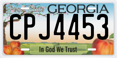 GA license plate CPJ4453