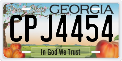 GA license plate CPJ4454