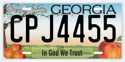 GA license plate CPJ4455