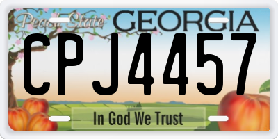 GA license plate CPJ4457