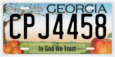 GA license plate CPJ4458