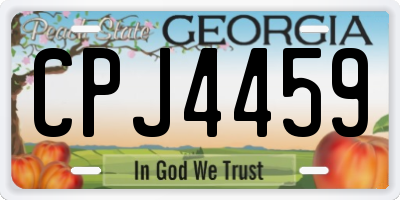 GA license plate CPJ4459