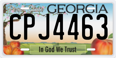 GA license plate CPJ4463