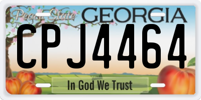 GA license plate CPJ4464