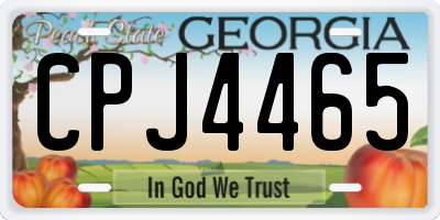 GA license plate CPJ4465