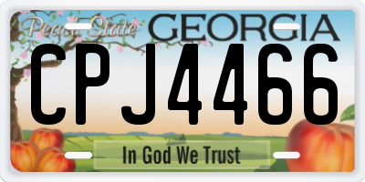 GA license plate CPJ4466
