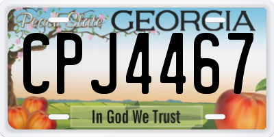 GA license plate CPJ4467