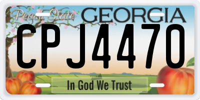GA license plate CPJ4470