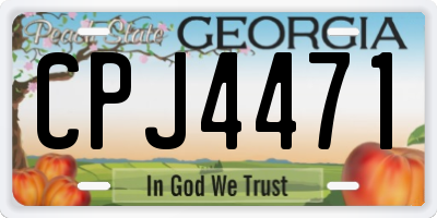 GA license plate CPJ4471