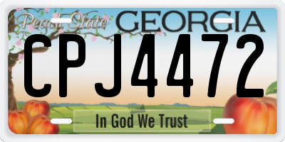 GA license plate CPJ4472