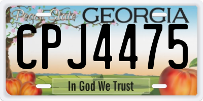 GA license plate CPJ4475