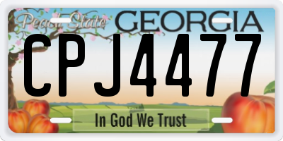 GA license plate CPJ4477