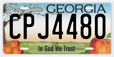 GA license plate CPJ4480