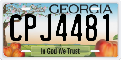 GA license plate CPJ4481