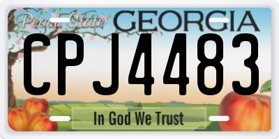 GA license plate CPJ4483