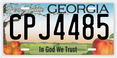 GA license plate CPJ4485