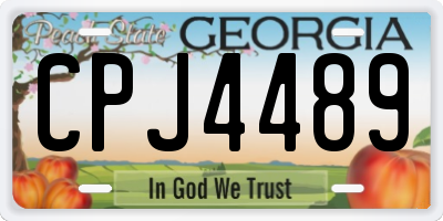 GA license plate CPJ4489