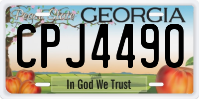GA license plate CPJ4490