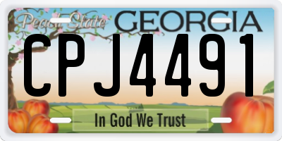 GA license plate CPJ4491