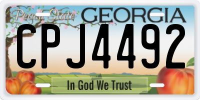 GA license plate CPJ4492