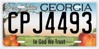 GA license plate CPJ4493