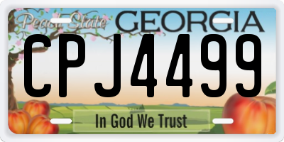 GA license plate CPJ4499