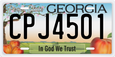 GA license plate CPJ4501