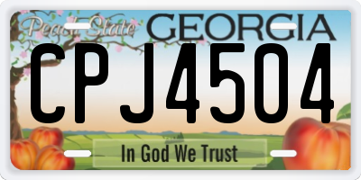 GA license plate CPJ4504