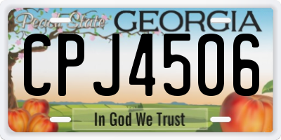 GA license plate CPJ4506