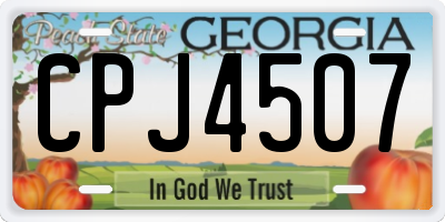 GA license plate CPJ4507