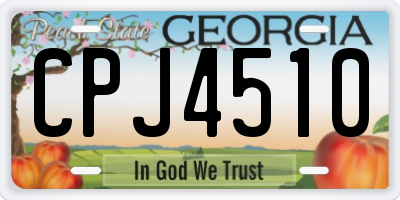 GA license plate CPJ4510