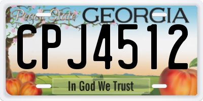 GA license plate CPJ4512
