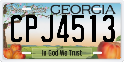 GA license plate CPJ4513