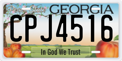 GA license plate CPJ4516